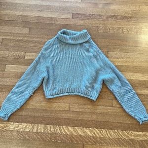 Gray, wool, turtleneck, Anthropologie sweater.